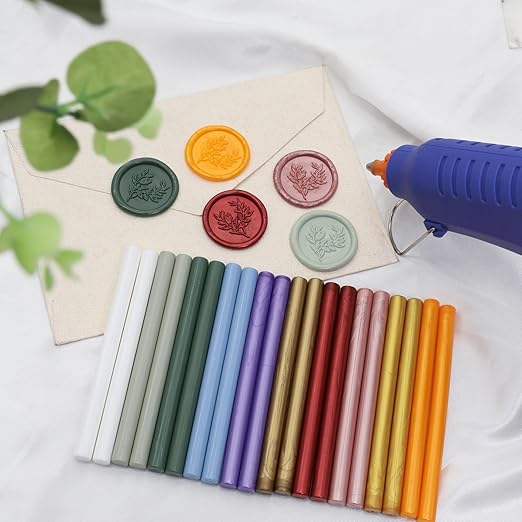 Bright Orange Wax Seal Sticks 26pcs, Andotopee Glue Gun Wax Seal Sticks for Wax Seal Stamp, Premium Sealing Wax for Envelope Letter Seal Wedding Invation Craft Adhesive, Great Gift Ideas (Mini Size)