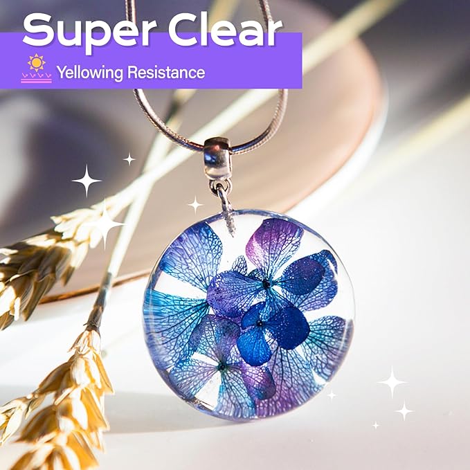 UV Resin kit with Molds and Casting Tools -Super Clear, Hard, Low Odor, Premixed and Fast Curing for Jewelry Making, Earring DIY, Craft Decoration, Coating -100g