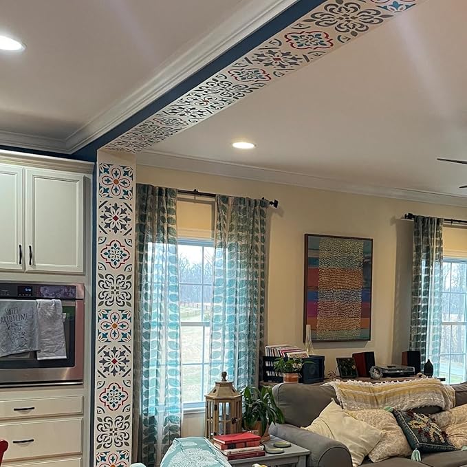 Reusable Tile Stencil 12inch Wall Stencils for Painting Large Pattern Drawing Templates for Wall Floor Home Decors