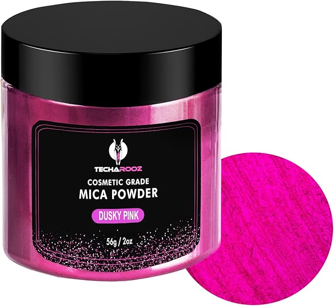 Dusky Pink Mica Powder for Epoxy Resin 56g / 2oz. Jar - Techarooz 2 Tone Resin Dye Color Pigment Powder for Lip Gloss, Nails, Colorant for Slime Bath Bombs Soap Making Polymer Clay