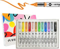 12 Colors Acrylic Paint Markers Set, Water Based Acrylic Paint Pens With Visual Ink Window,Soft Brush Tip Acrylic Markers for canvas, Egg, rock painting,Wood, Stone, Glass, Fabric and DIY Crafts Art