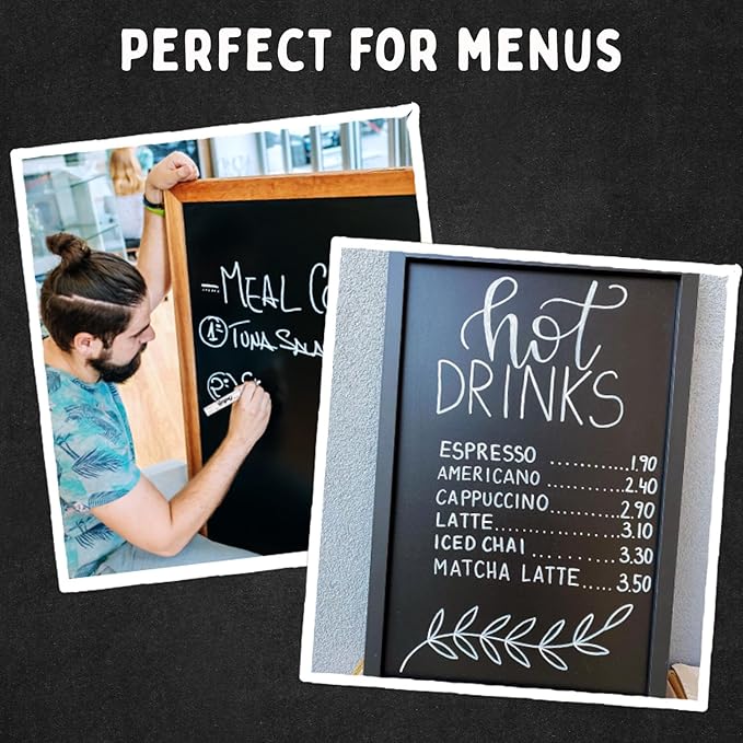 Chalkola 6 White Chalk Markers for Blackboard, Chalkboard Signs, Car Window, Bistro, Glass | Washable Fine Tip, Bold & Jumbo Size Dry Erase Liquid Chalk Pens Erasable (1mm, 3mm, 6mm, 10mm, 15mm, 30mm)