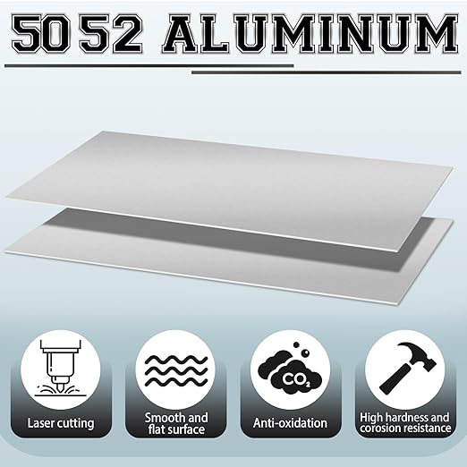 2 Pack 5052 Aluminum Sheet Metal 12" x 24" Aluminum Plate 1/8 (0.125'') Inch Thickness Rectangle Metal Panels for Industry Crafting Handcraft DIY Projects