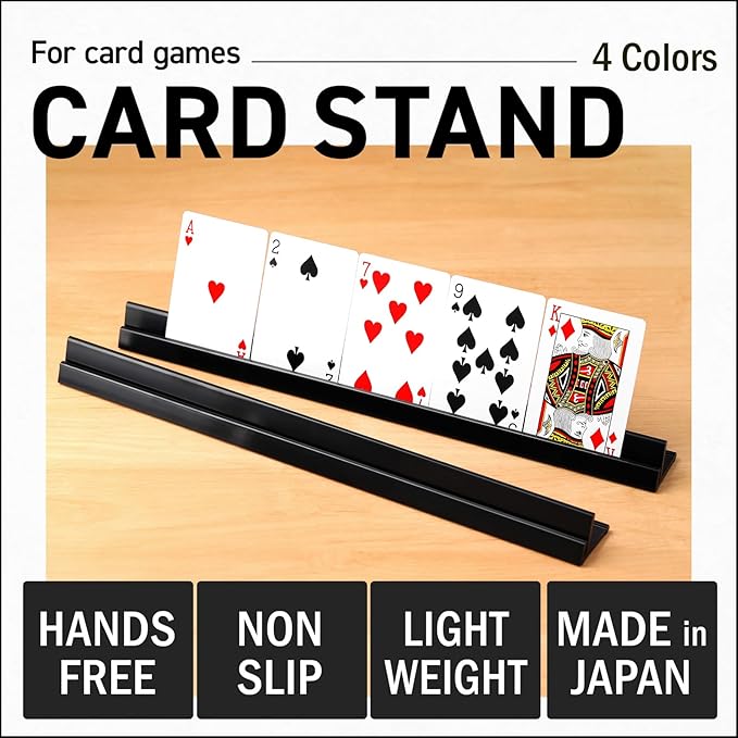 Lightweight Non-Slip Card Holder Stand – Set of 4, 13.4 Inches – Made in Japan for Card Games and TCG, Anti-Skid Base (4 Pack-White)