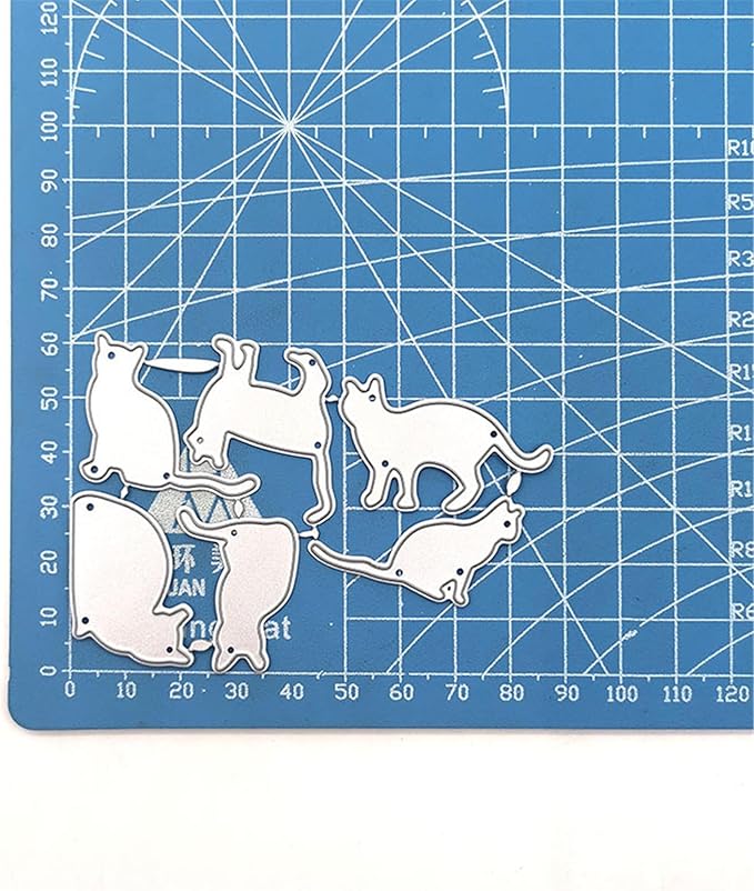 Cutting Dies Metal Stencils Scrapbooking Tools DIY Embossing Template for Paper Card Making Album Arts Crafts Supplies (6 Cats-8.7x6cm)