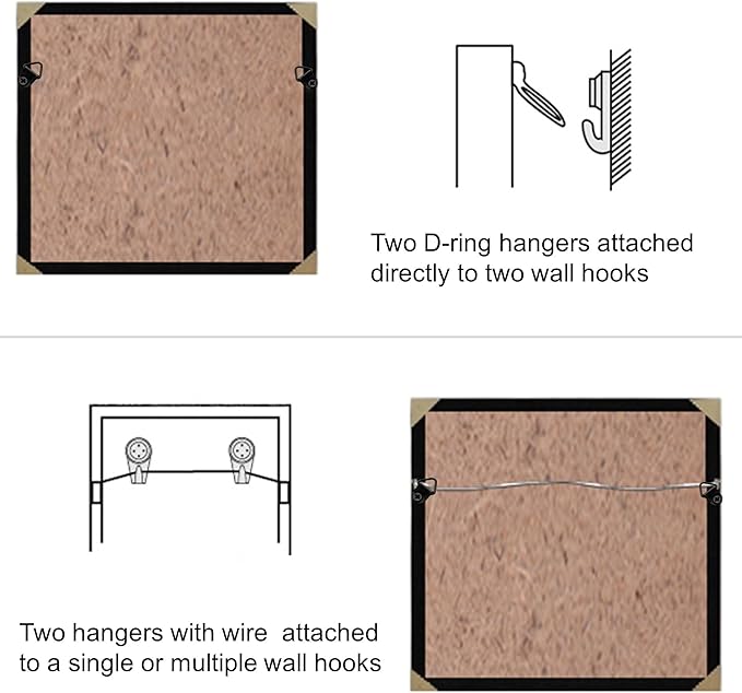 Small Triangle Ring Steel Picture Hangers with Screws Picture Frames Picture Hang Solutions for Hanging Clock Paintings Artwork Picture Frame Hook Photos(100 Pack Black )
