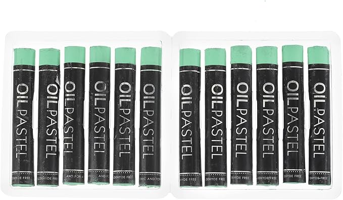 PATIKIL Dark Green Oil Pastels, 12Pcs Soft Oil Crayons Creamy Pastels Stick Art Supplies for Art Painting Drawing Blending Graffiti for Artists Beginners