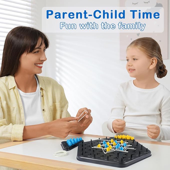 Chain Triangle Chess Game, Geometric Chess Game, Board Games for Family Night, Family Games for Kids and Adults, 2 to 4 Players