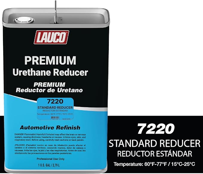 LAUCO Standard Urethane Grade Reducer (7220), 2 Gallons, 60°F - 77°F - For Automotive Paint and Industrial Paint Use - High Performance Automotive Grade