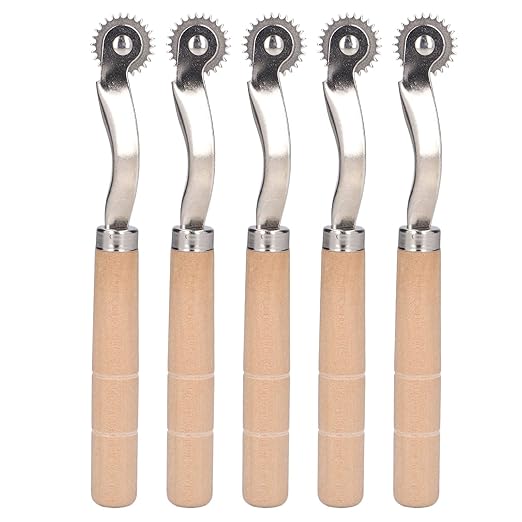 Oumefar 5Pcs Tracing Wheel Paper Perforator Tracing Wheel Serrated Tracing Wheel Serrated Tracing Wheel for Punching Marking, Sewing Tracing Wheel for Sewing Patterns