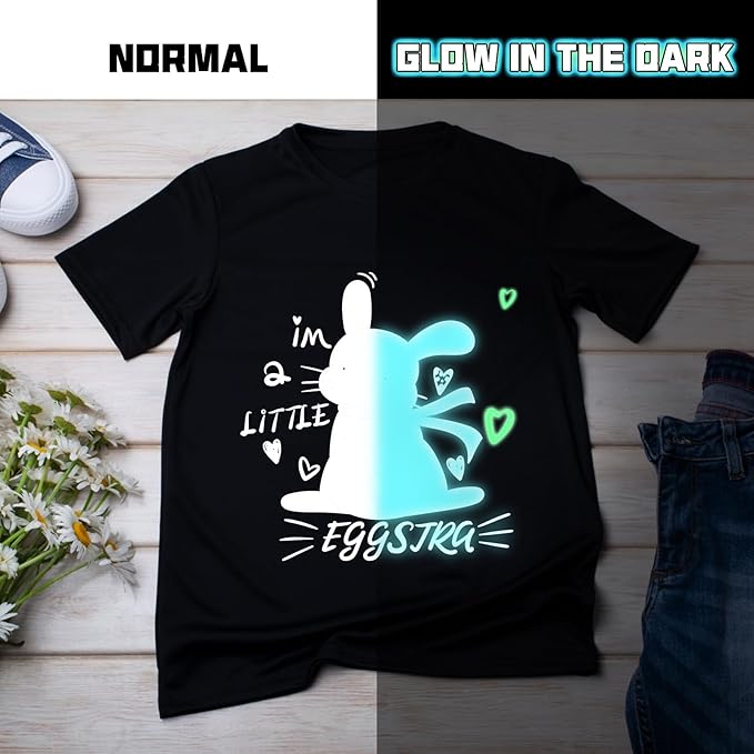 HTVRONT Glow in The Dark HTV Vinyl - 12" x 8ft Heat Transfer Vinyl for Shirts, Glow in The Dark HTV Luminous Iron on Vinyl - Easy to Cut & Weed (Yellow-Green)