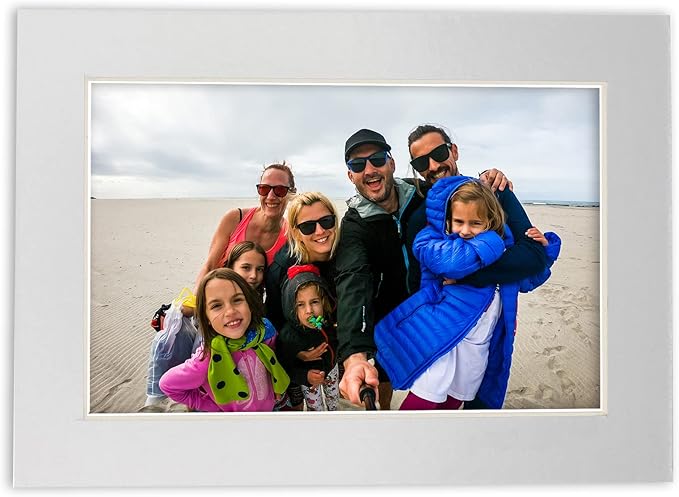 6x8 Mat for 8x10 Frame - Precut Mat Board Acid-Free Show Kit with Backing Board, and Clear Bags Metallic Silver 6x8 Photo Matte Made to Fit a 8x10 Picture Frame Matboard for Framing, Pack of 10 Mats