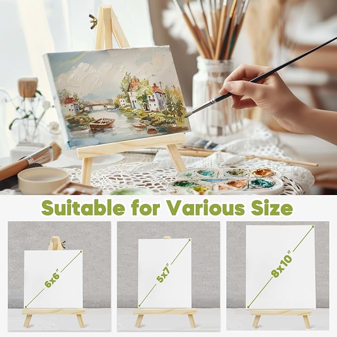 36 Pack 9 Inch Wood Easels, Easel Stand for Painting Canvases, Art, and Crafts,Tripod,Painting Party Easel,Kids Student Tabletop Easels for Painting,Portable A-Frame Tripod Tabletop Easel Set