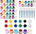 5 Packs Mini Acrylic Paint Set, 12 Colors Washable Paint Strips for Kids & Adults - Includes 10 Brushes (5 Flat + 5 Pointed), 60 PCS kids Paint Kits for Easter Eggs, Birthday, Classroom Party