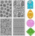 4PCS Christmas Polymer Clay Texture Sheets Set for Using with Clay Cutters, Snowflake Clay Texture Mats, Jewelry Making DIY Christmas Craft Tools