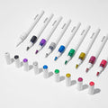 9 Color Acrylic Paint Markers, Water-Based Acrylic Markers for Artists Adults Coloring Drawing Cartoon Anime Comic - Brush Tip for Rock Painting, Wood, Canvas, Fabric, DIY Crafts Making (8 Metal)