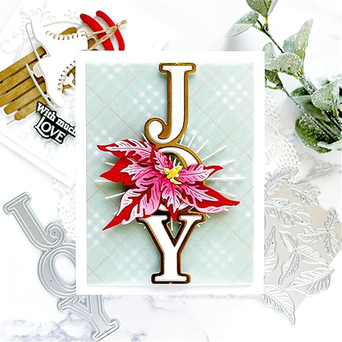 Cutting Dies Metal Stencils Scrapbooking Tools DIY Embossing Template for Paper Card Making Album Arts Crafts Supplies (Christmas Flower-10x10cm)