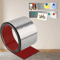 Self Adhesive Backing Metal Strip for Magnets, Flexible Ferrous Memo Tapes Roll for Bulletin Boards in Studio, Office, School (Glossy Silver, 118''L x 4.72''W)