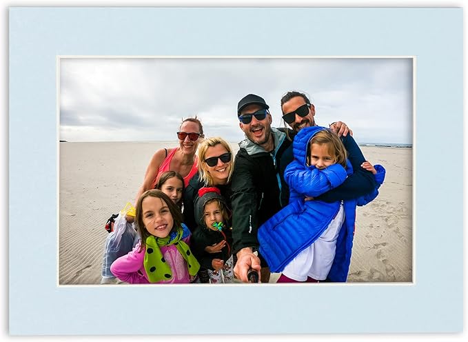 6x8 Mat for 8x10 Frame - Precut Mat Board Acid-Free Show Kit with Backing Board, and Clear Bags Baby Blue 6x8 Photo Matte Made to Fit a 8x10 Picture Frame Matboard for Framing, Pack of 100 Mats