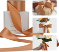 HUIHUANG Terracotta Ribbon 2 inch Wide Double-Faced Terracotta Satin Silk Ribbon for Flower Bouquet Wrap, Gift Wrapping, Fall Wedding Decor, Crafts and Bows Making- 25 Yards/Roll