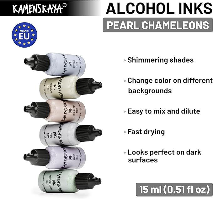 Alcohol Ink Set #15: Matched Color Combination of Alcohol Inks, 4 pcs. 0.51 fl oz (15 ml) Each