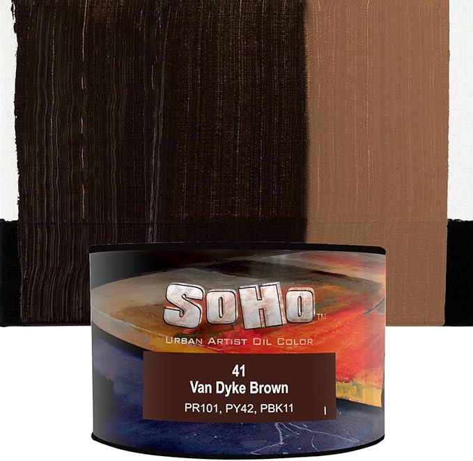 Soho Urban Artist Oil Paint - Van Dyke Brown, 430 ml Can - Best Valued Oil Colors for Painting, Excellent Pigment Load