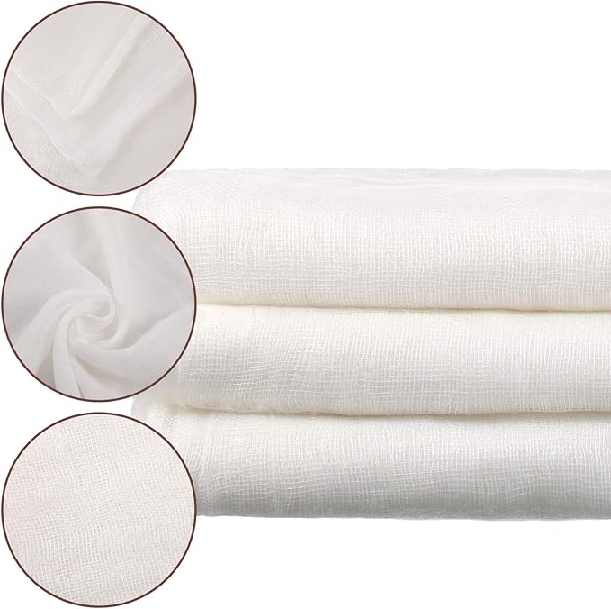 Boao Cheesecloth, Reusable and Breathable, Unbleached Cotton Fine Mesh Weave Cheesecloth, Use for Cooking, Straining, Filtering, Baking (White,Grade 50-294 Sq Feet)