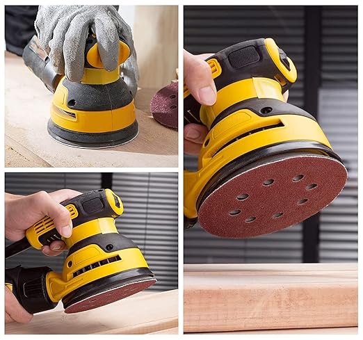 100 PCS 5 Inch Sanding Discs 220 Grit, Round Hook and Loop Sandpaper for Random Orbital Sander