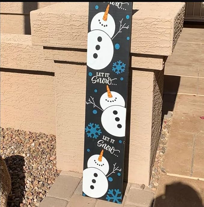 Christmas Stencils for Painting on Wood Let It Snow Stencil for Porch Sign Merry Christmas Stencil Believe Snowman Holiday Stencils for Crafts Reusable