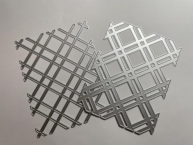 Cutting Dies Metal Stencils Scrapbooking Tools Flowers Lace Frame DIY Embossing Template for Paper Card Making Album Arts Crafts Supplies (Stripes Layer-14.3x11.1cm)