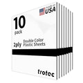 Trotec TroLase | 8"x12"x1/16", 10 Pcs | White/Black | 2 Ply | Modified Acrylic | Laser Engraving Double Color Plastic Sheet | Engraving Blanks for Laser, Saw, Guillotine | Made in USA