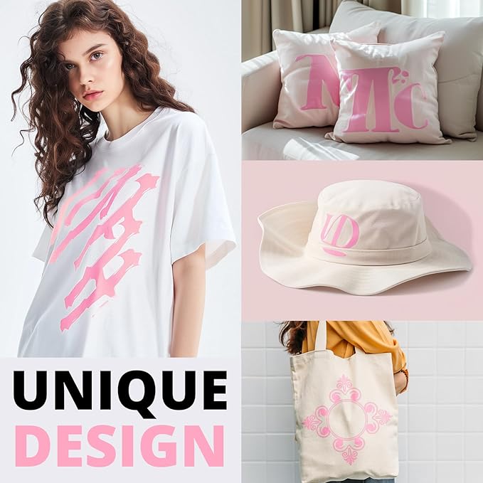 HTVRONT Pink HTV Heat Transfer Vinyl Bundle: 11 Pack 12" x 10" Iron on Vinyl for T-Shirt, Heat Transfer Vinyl for Silhouette Cameo or Heat Press Machine