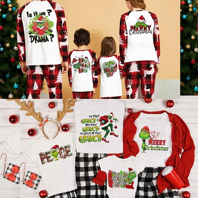 Christmas Iron on Decals Transfer, Funny Christmas Heat Transfer Stickers Iron on Patches for Clothes T-Shirts Pillow Cover Hoody Bag Xmas DIY Craft Supplies Vinyl Stickers (12PC-B)