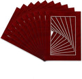 Pack of 25 Acid Free 11x14 Mats Bevel Cut for 8.5x11 Photos - Bright Red Suede Precut Matboards For Pictures, Photos, Framing - 4-ply Thickness