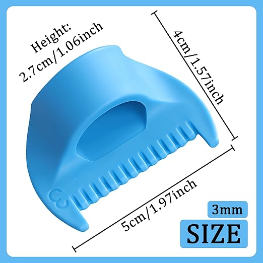 1 PCS 3mm Edge Lock Seam Guide, Mini Sewing Finger Ruler for Hand Sewing, DIY Sewing Kit Tool, Sewing Needle Gauge Measuring Guide, Blue