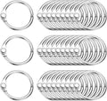 PATIKIL 0.6" x 0.8" Loose Leaf Binder Rings, 30 Pcs Metal Book Rings Nickel Keychain Ring for Paper Index Cards Flash Card Notebook Rings Office Home Book Binder, Silver Tone