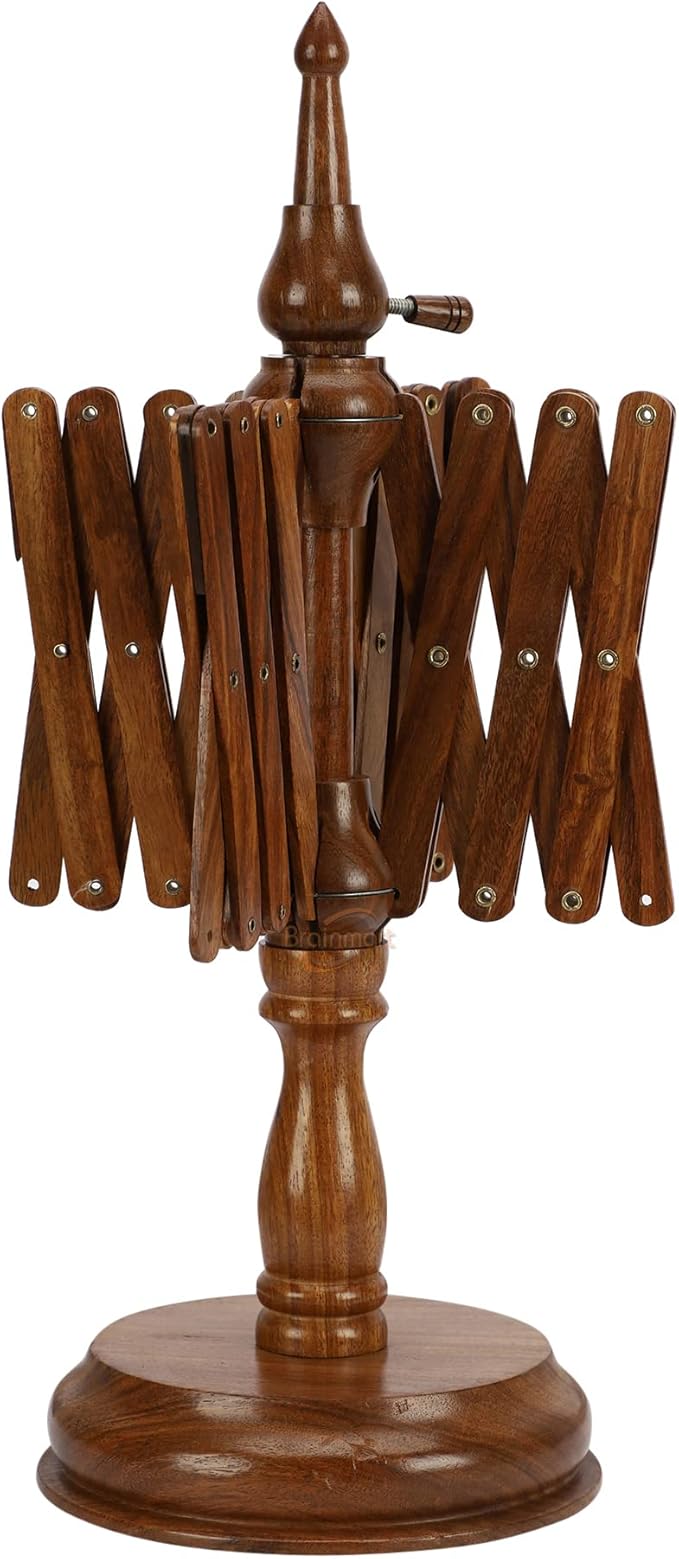 Bhartiya Handicrafts Rosewood Table Top Yarn Swift | Hand Operated Yarn Winder Swift | Yarn Winder for Swift Winding Lines (Design 2)