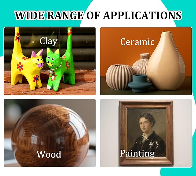 Air Dry Clay Glaze Kit - 2x100ml High Gloss Matte Varnish Sealant, Super Glossy Polymer Clay Glaze, Prevent Scratch Resistant, Yellowing, Waterproof - Clay Paint Kit for Pottery, Wood, Painting