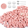 Yoption 360Pcs Dusty Pink Sealing Wax Beads, Sealing Wax Kit for Wax Seal Stamp, Hexagon Wax Seal Beads with 4Pcs Tea Candles and 2 Wax Seal Spoon