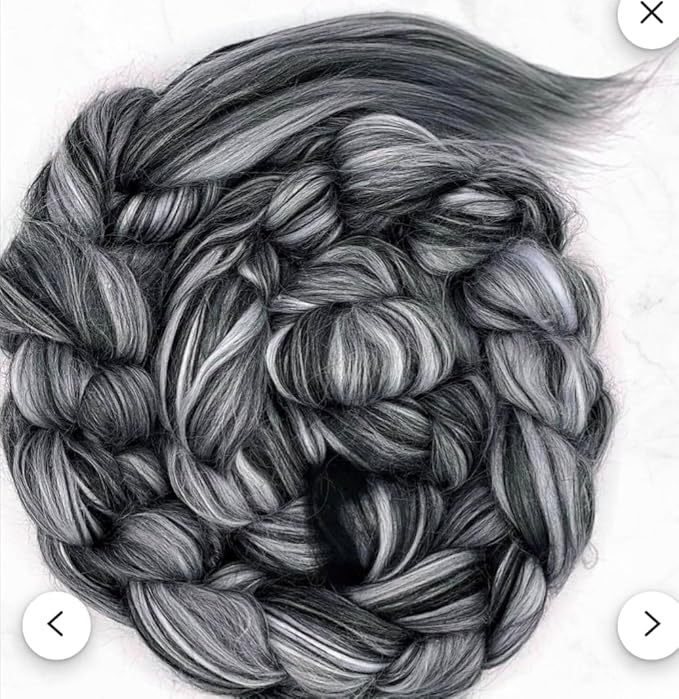 Multi Colored Natural Wool roving 1 lb. Best Wool for Needle Felting, Wet Felting, handcrafts and Spinning. (Midnight black1lb)