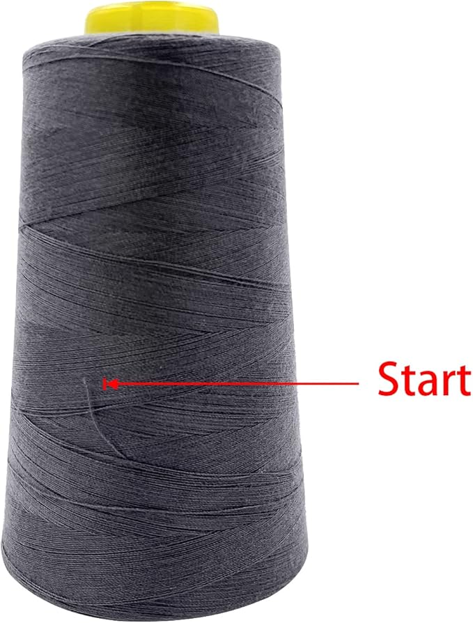 Tortoise 4 Cones of 3000 Yards Each Spool Thread for All Purpose, Serger, Overlock, Quilting, Sewing Machine - 100% Polyester, 40S/2 Dark Gray