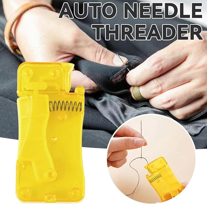 Automatic Needle Threader, 10 PCS Simple Needle Threaders Sewing Tool, Quick Self Threading Needles Plastic Sewing Machine Threader for Hand Stitching Embroidery Floss, Fits Most of Needles