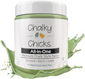 Chalky Chicks All-in-One Chalk Paint for Furniture or Cabinet - 8 Fl Oz - Matte Finish Lily Pad (Green) for Metal, Wood Furniture Paint - No Sanding All-in-One for Home Decor & Crafts, USA Made