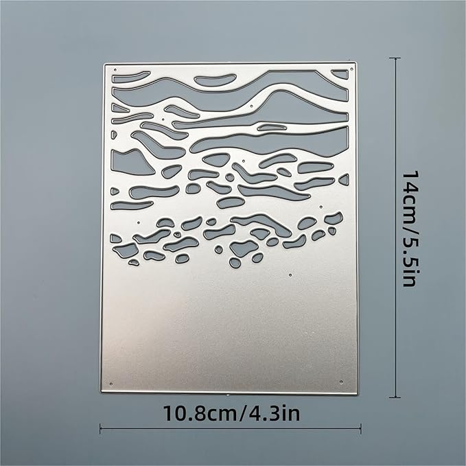 Lapoo Geometric Cutting Die for Scrapbooking - Durable, Cut Stencils for DIY Scrapbook Photo Album Decorative Paper Card, Card Making Supplies (Summer Beach 5.5 x 4.3 in)