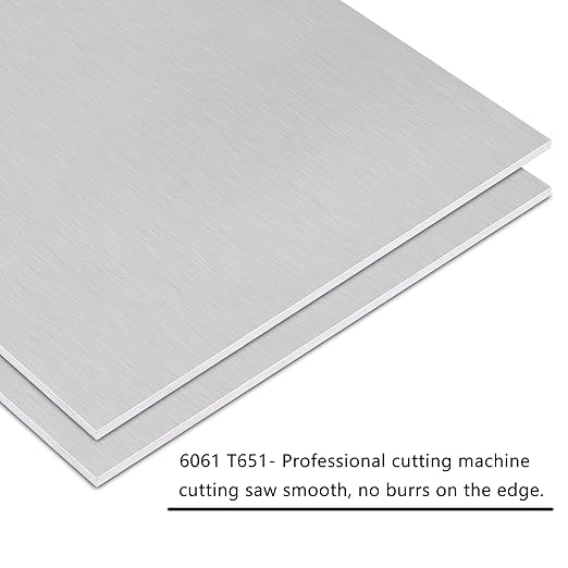 2Pack 6061 T651 Aluminum Sheet Metal 6" x 12" x 1/16"(0.06”) Flat Plain Thin Aluminum Plate Covered with Protective Film, 1.5mm Heat Treatable Rectangle Aluminum Metal Plate for Crafting, lndustry