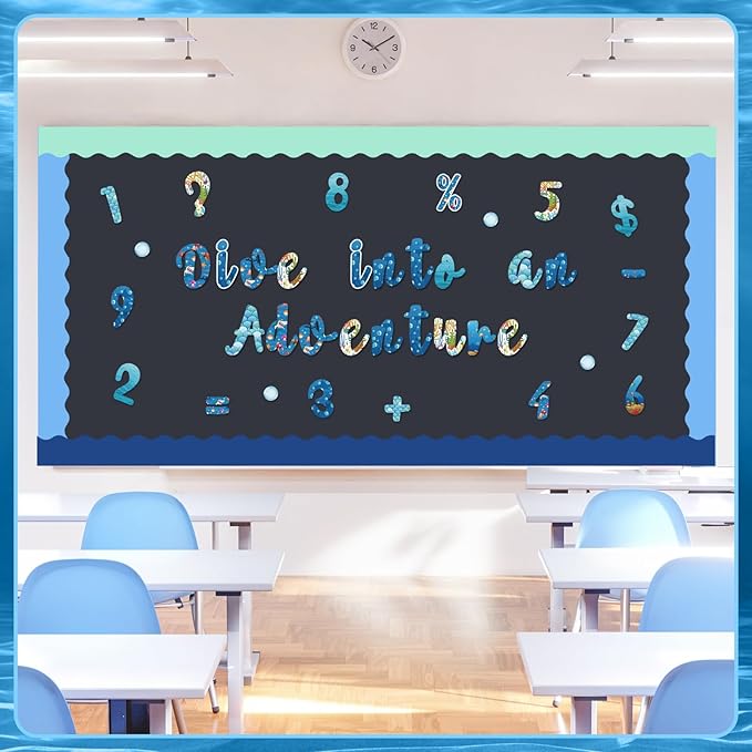 221 Pcs Bulletin Board Letters Round Alphabet Number Punctuation Symbol Combo Letter Cutouts Classroom Decoration for School Classroom Chalkboard Poster Board