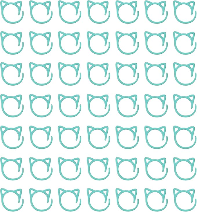 uxcell 50pcs Stitch Markers, Spiral Stitch Markers Crochet Needle Clip Counter Knit Ring Crochet Locking Sewing Accessories for DIY Handcraft Knitting and Crocheting, Lake Blue
