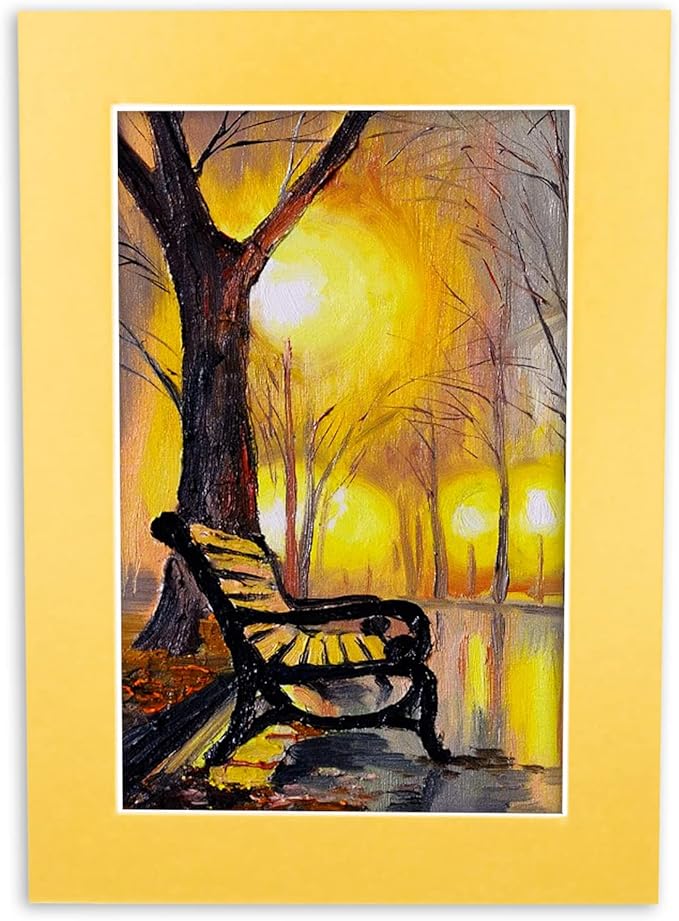 5x7 Mat for 8.5x11 Frame - Precut Mat Board Acid-Free Show Kit with Backing Board, and Clear Bags Metallic Gold 5x7 Photo Matte For a 8.5x11 Picture Frame Matboard for Framing, Pack of 100 Mats