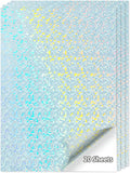 20 Sheets Printable Holographic Sticker Paper,11 x 8.5 Inches Printable Waterproof Paper Rainbow Vinyl Sticker Paper for Inkjet or Laser Printer（Laser bubble pattern）