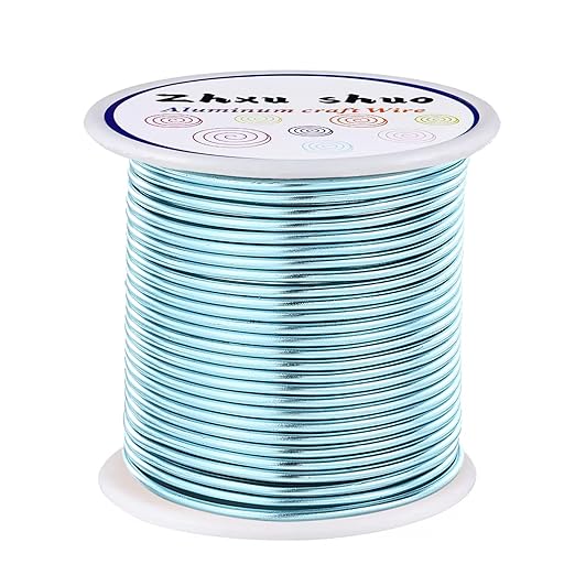 12 Gauge(2mm) Aluminum Wire 35 Yards Anodized Metal Wire for Bonsai Armature Crafting Sculpting Jewelry Craft Making Beading Floral (Ice Blue, 12 Gauge)